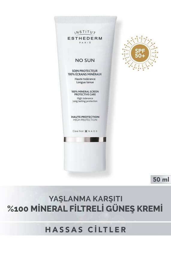 Institut Esthederm No Sun Tüm Cilt Tiplerine Uygun Foto Yaşlanma Karşıtı SPF50+ %100 Mineral Filtreli Güneş Kremi 50ML - 1