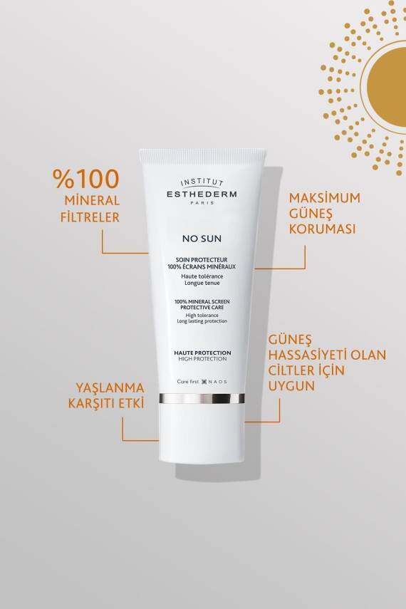 Institut Esthederm No Sun Tüm Cilt Tiplerine Uygun Foto Yaşlanma Karşıtı SPF50+ %100 Mineral Filtreli Güneş Kremi 50ML - 2