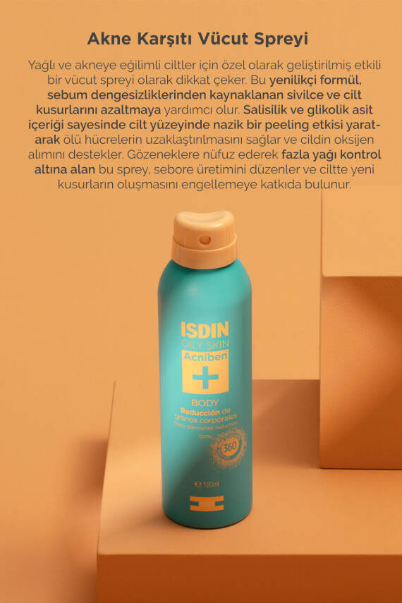 ISDIN Acniben Body Spray 150 ml Yağlı Ve Akne Eğilimli Ciltler Için Vücut Spreyi - 2