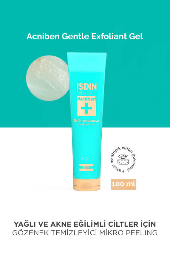 ISDIN Acniben Gentle Exfoliant Gel 100 ml Yağlı ve Akne Eğilimli Ciltler İçin Gözenek Temizleyici Peeling - 1