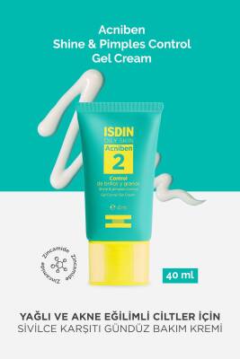 ISDIN Acniben Shine & Pimples Control 40 ml Yağlı ve Akne Eğilimli Ciltler İçin Gündüz Bakım Kremi - 1