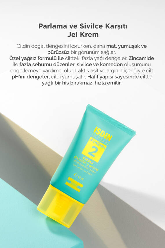 ISDIN Acniben Shine & Pimples Control 40 ml Yağlı ve Akne Eğilimli Ciltler İçin Gündüz Bakım Kremi - 2