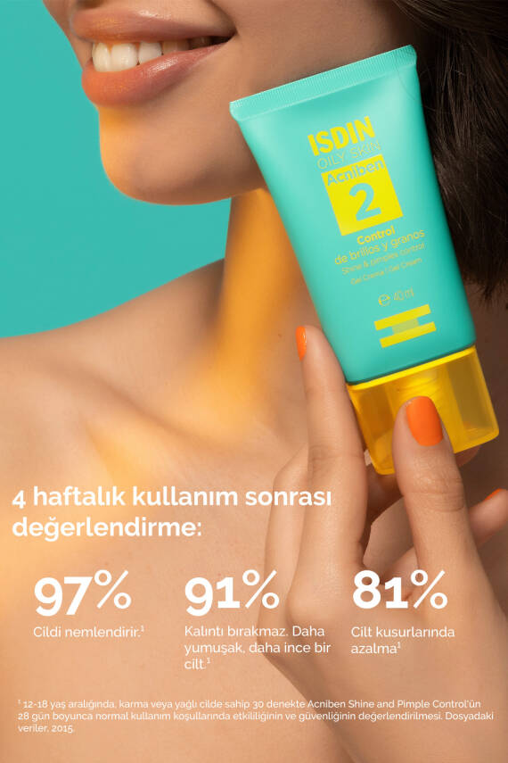 ISDIN Acniben Shine & Pimples Control 40 ml Yağlı ve Akne Eğilimli Ciltler İçin Gündüz Bakım Kremi - 3