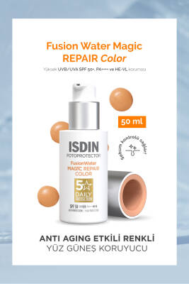 ISDIN Fotoprotector Fusion Water Magic Repair Color Spf 50 50 ml Onarıcı Renkli Yüz Güneş Kremi - 1