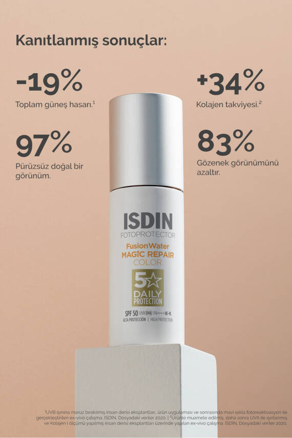 ISDIN Fotoprotector Fusion Water Magic Repair Color Spf 50 50 ml Onarıcı Renkli Yüz Güneş Kremi - 3