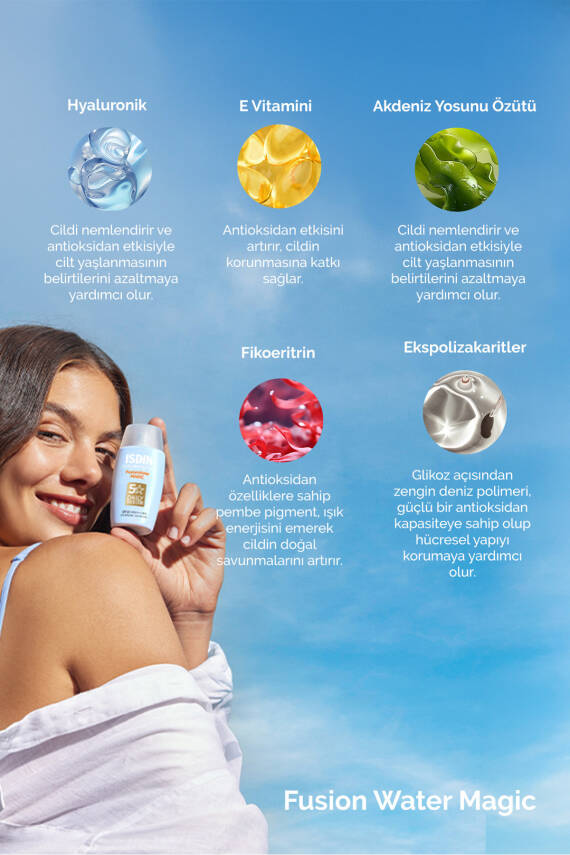 ISDIN Fotoprotector Fusion Water Magic Spf50 50 ml Su Bazlı Ve Iz Bırakmayan Yüz Güneş Kremi - 4
