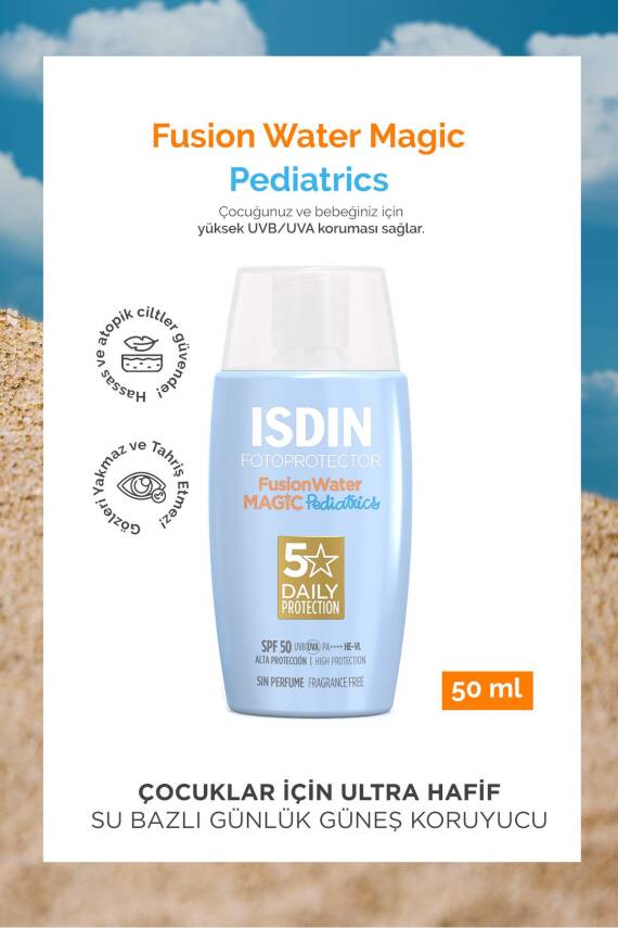 ISDIN Fotoprotector Fusion Water Pediatrics Spf50 50 ml Su Bazlı Çocuk Yüz Güneş Kremi - 1