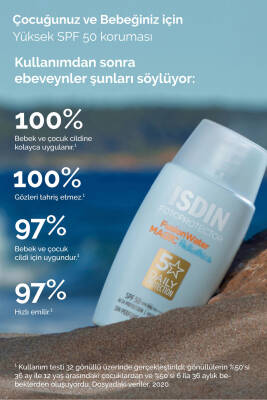 ISDIN Fotoprotector Fusion Water Pediatrics Spf50 50 ml Su Bazlı Çocuk Yüz Güneş Kremi - 3
