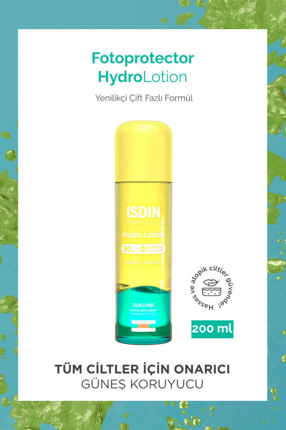 ISDIN Fotoprotector Hydrolotion Spf 50 200ml Nemlendiricili Güneşten Koruyan Vücut Spreyi - 1