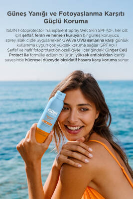 ISDIN Fotoprotector Islak Cilt Şeffaf Sprey 50 Spf 250 ml Suya Dayanıklı Vücut Güneş Spreyi - 2
