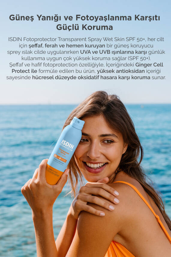 ISDIN Fotoprotector Islak Cilt Şeffaf Sprey 50 Spf 250 ml Suya Dayanıklı Vücut Güneş Spreyi - 2