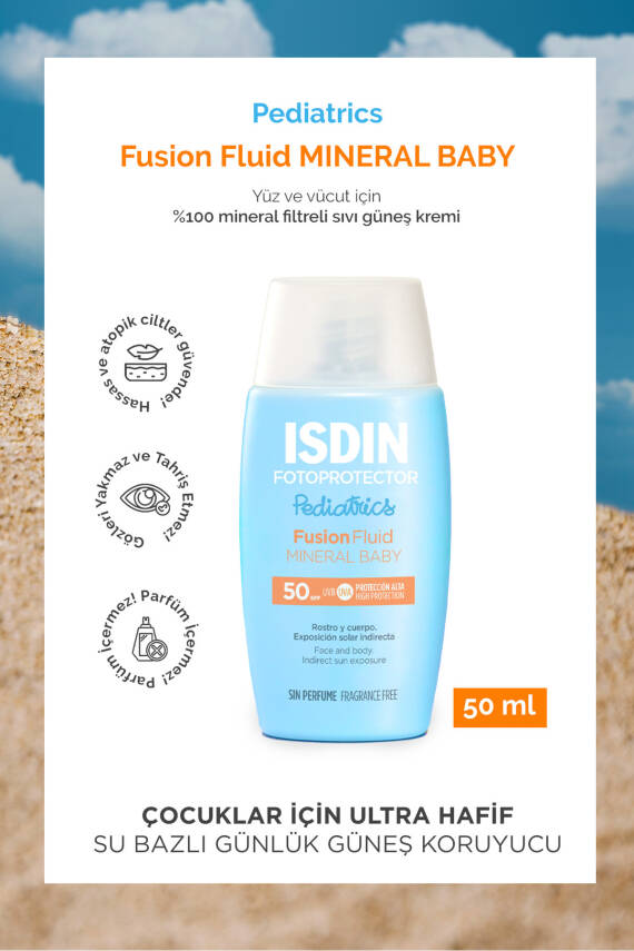 ISDIN Fotoprotector Pediatrics Fusion Fluid Mineral Baby Spf50 50 ml Çocuklar Için Günlük Güneş Kremi - 1