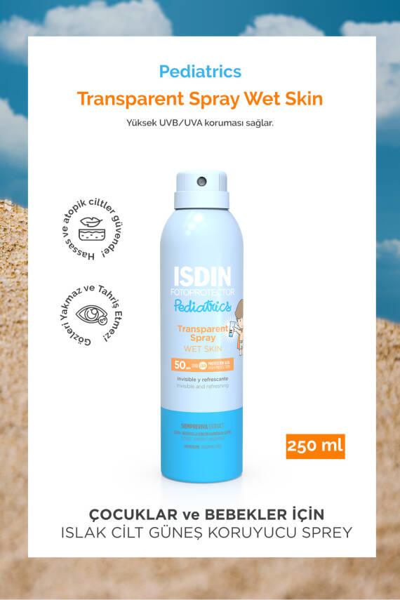 ISDIN Fotoprotector Pediatrics Transparent Spray Wet Skin Spf 50 250 ml Çocuk Vücut Güneş Spreyi - 1