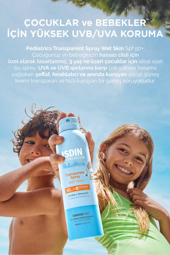 ISDIN Fotoprotector Pediatrics Transparent Spray Wet Skin Spf 50 250 ml Çocuk Vücut Güneş Spreyi - 2