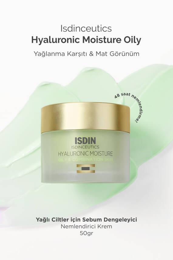 ISDIN Isdinceutics Hyaluronic Moisture - Oily Skin 50 gr Yağlı Ciltler Için Nemlendirici Krem - 1