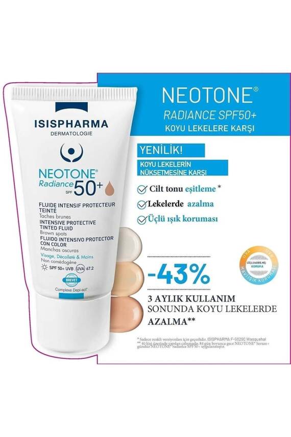 Isis Pharma Neotone Radiance Spf 50 Teinte Medium 30 ml - 1