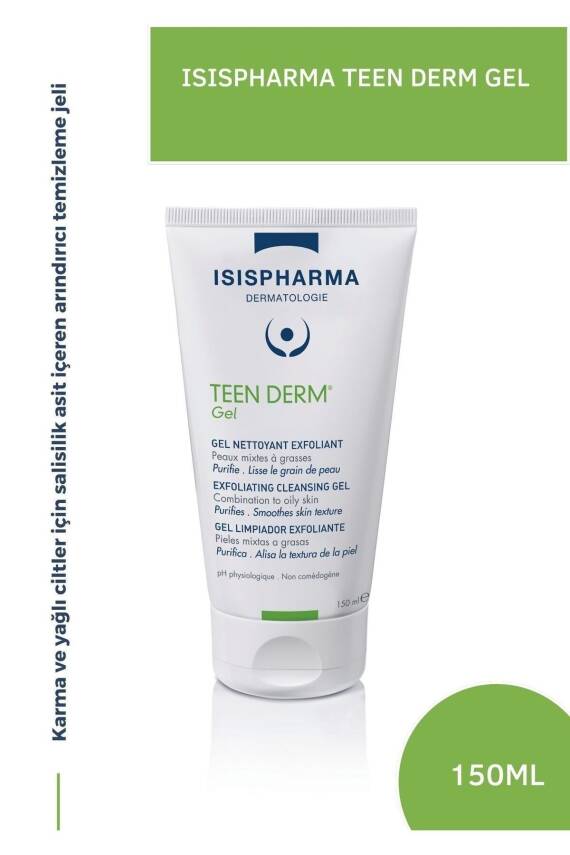 Isis Pharma Teen Derm Gel 150ml Akne Ve Siyah Nokta Eğilimi Gösteren Ciltler Için Temizleme Jeli - 1