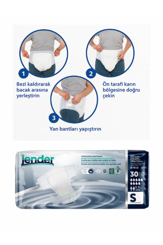 Jender Bel Bantlı Hasta Bezi Small 30'lu 4 Paket - 2