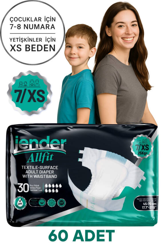 Jender Bel Bantlı Hasta Bezi XS 30'lu x 2 Adet - 1