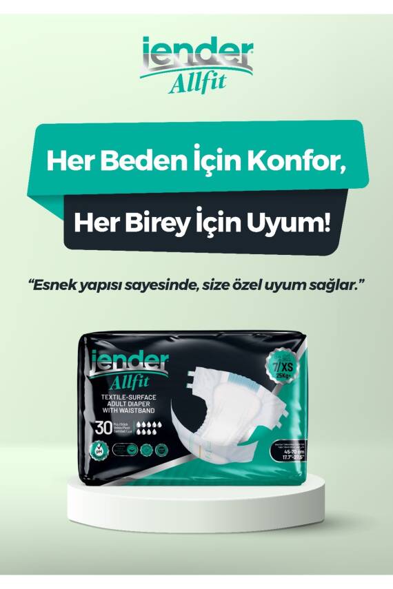 Jender Bel Bantlı Hasta Bezi XS 30'lu x 4 adet - 4