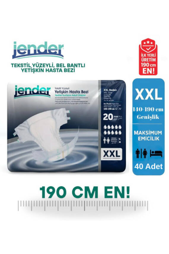 Jender Bel Bantlı Hasta Bezi XXL 20'li 2 Paket - 3