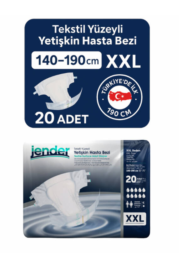 Jender Bel Bantlı Hasta Bezi XXL 20'li 2 Paket - 7