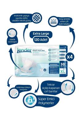Jender Belbantlı Hasta Altbezi XL 30'lu x 4 paket - 1