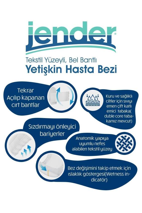 Jender Belbantlı Hasta Altbezi XL 30'lu x 4 paket - 2