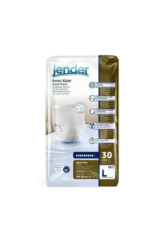 Jender Emici Külot Yetişkin Hasta Bezi Large 30'lu x 4 Adet - 4
