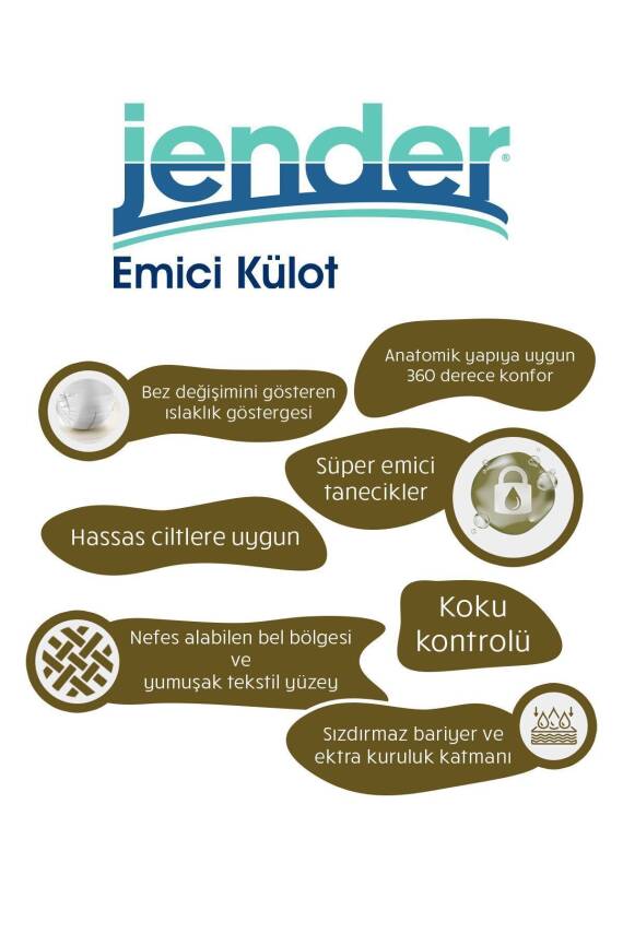 Jender Emici Külot Yetişkin Hasta Bezi XL 30'lu x 3 adet - 2