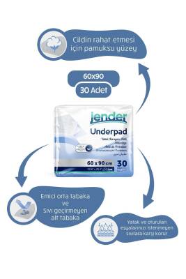 Jender Hasta Altı Serme Bezi 60x90 30'lu - JENDER