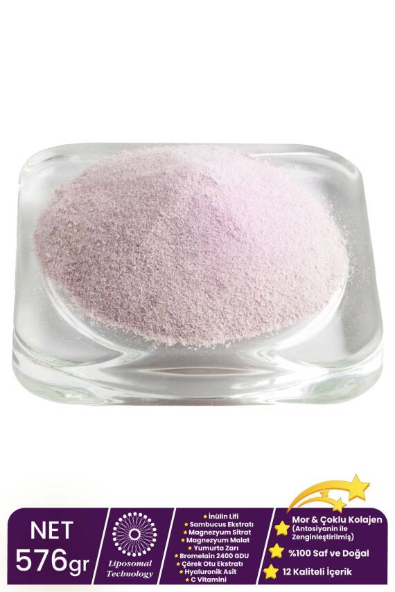 Kiperin %100 Saf ve Doğal Mor & Çoklu Kolajen Peptitleri içeren Lipozomal Teknoloji Diyet Takviyesi (576gr) - 3