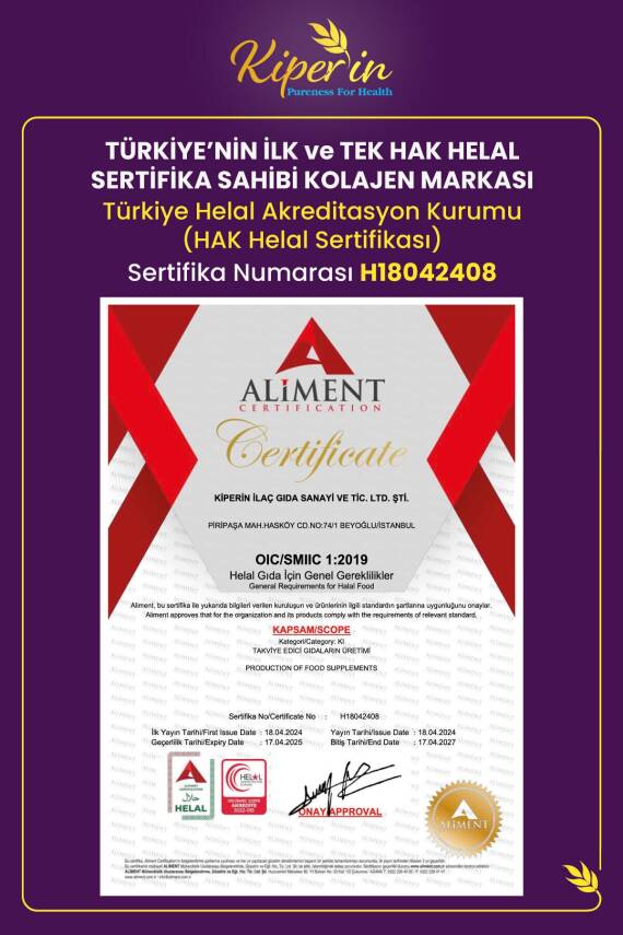 Kiperin %100 Saf ve Doğal Mor & Çoklu Kolajen Peptitleri içeren Lipozomal Teknoloji Diyet Takviyesi (576gr) - 6