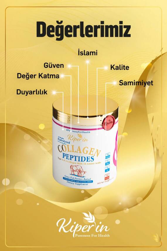 Kiperin %100 Saf Ve Doğal Yüksek Biyoaktif Çift Hidrolize Kolajen Peptitler içeren Diyet Takviyesi(50günlük) - 2