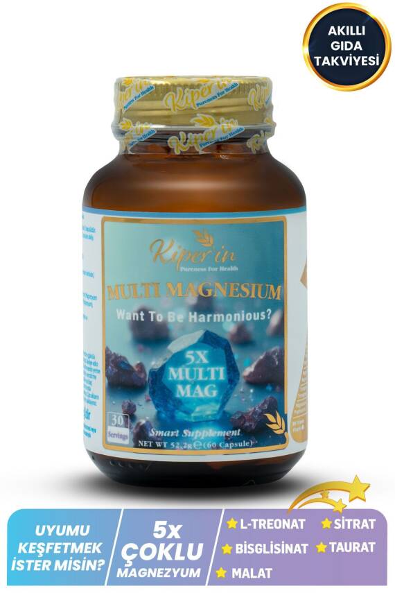 Kiperin 5x Çoklu Magnezyum (Taurat, Bisglisinat, Malat, Sitrat, L-Treonat) 60 Kapsül - 1