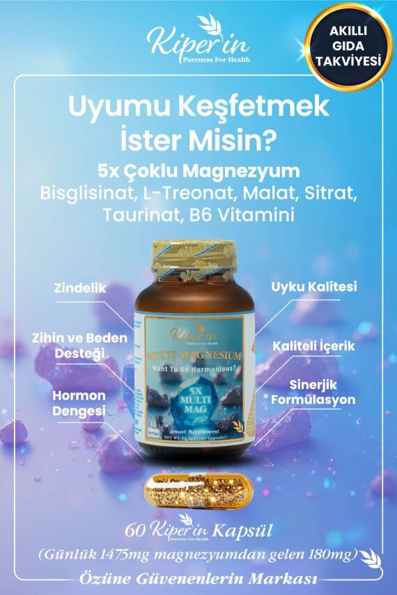 Kiperin 5x Çoklu Magnezyum (Taurat, Bisglisinat, Malat, Sitrat, L-Treonat) 60 Kapsül - 2