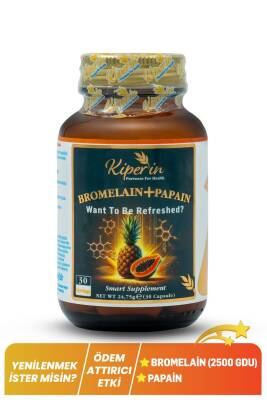 Kiperin Bromelain(2500 GDU) & Papain - Doğal Proteolitik Enzim (30KAPSÜL & 700MG) - Kiperin