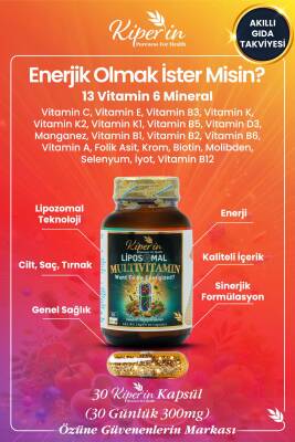 Kiperin Lipozomal Multivitamin 13 Vitamin & 6 Mineral Cilt - Saç - Tırnak & Enerji | Akıllı Gıda Takviyesi - 2