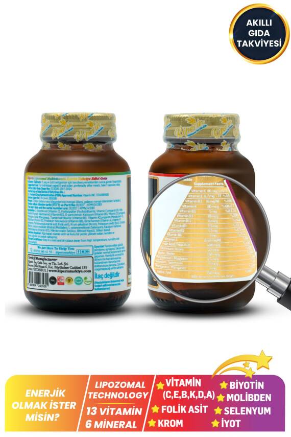 Kiperin Lipozomal Multivitamin 13 Vitamin & 6 Mineral Cilt - Saç - Tırnak & Enerji | Akıllı Gıda Takviyesi - 3