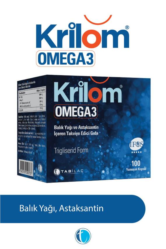 Krilom Omega 3 100 Yumuşak Kapsül Balık Yağı - 1
