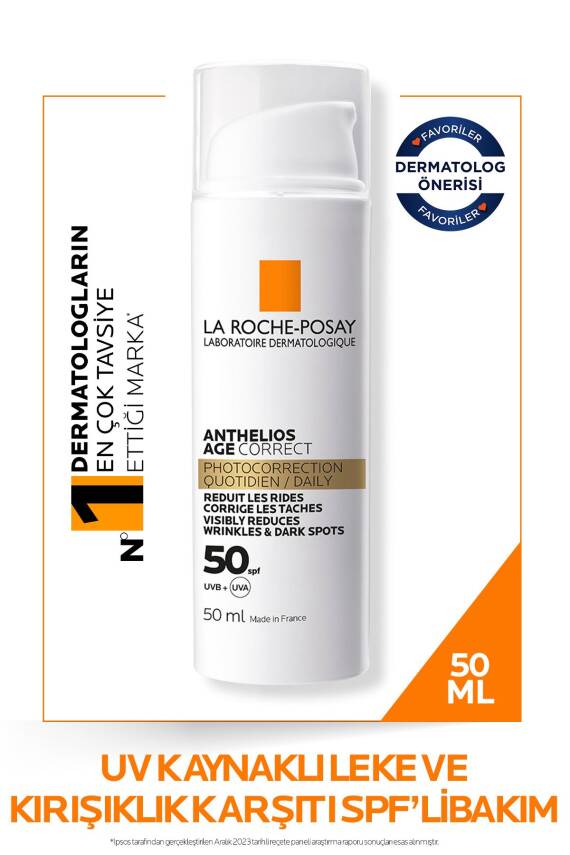 La Roche Posay Anthelios Age Correct SPF50+ Yaşlanma Karşıtı Yüz Güneş Kremi 50 ml - 1