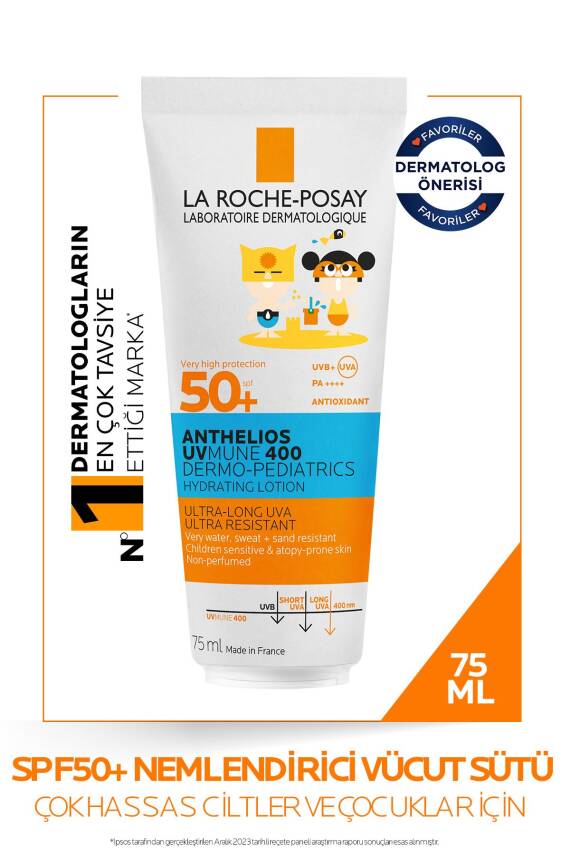 La Roche Posay Anthelios Dermo Pediatrics Uvmune 400 Nemlendirici Vücut Sütü SPF50+ 75ML - 1
