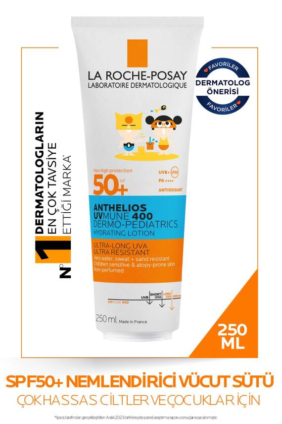 La Roche Posay Anthelios Dermo Pediatrics Uvmune400 Nemlendirici Vücut Sütü Spf50 250ml - 1