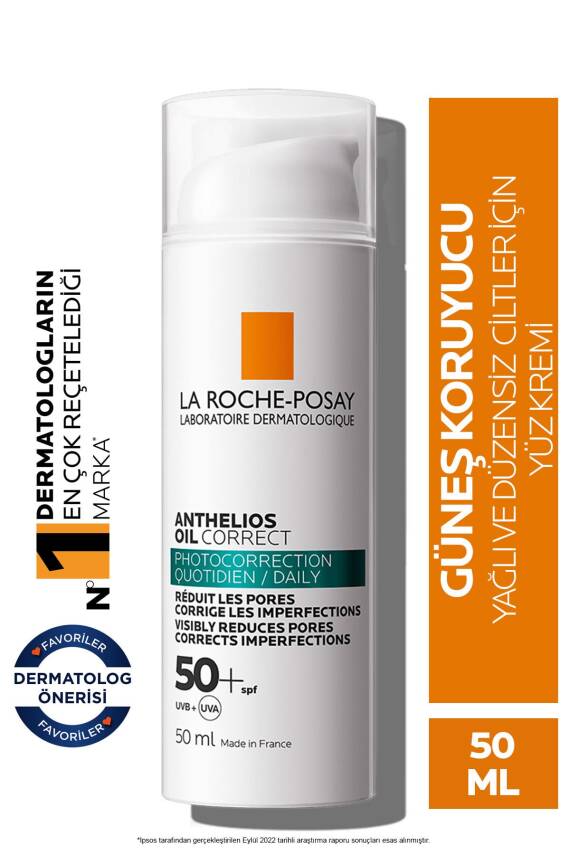 La Roche Posay Anthelios Oil Correct Spf+50 Yağlı Ve Akneye Eğilimli Ciltler Için Yüz Güneş Kremi - 1