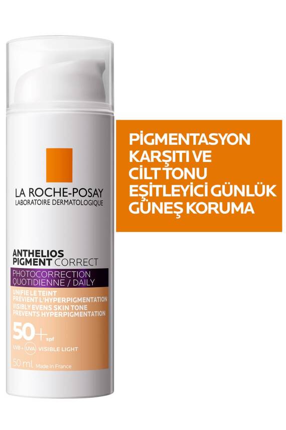 La Roche Posay Anthelios Pigment Correct Açık Ton Renkli Kırışıklık ve Leke Karşıtı Yüz Güneş Kremi - 5