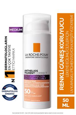 La Roche Posay Anthelios Pigment Correct Orta Ton Renkli Kırışıklık ve Leke Karşıtı Yüz Güneş Kremi - 2