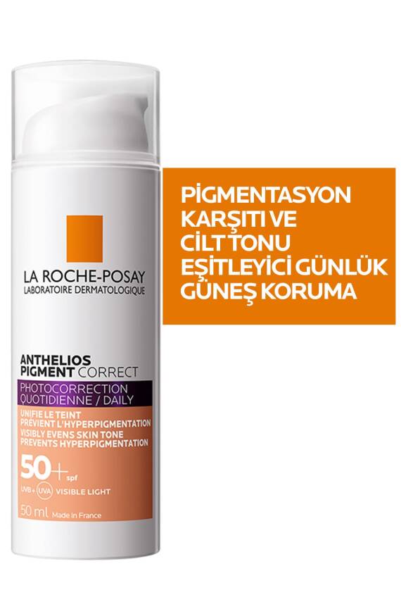 La Roche Posay Anthelios Pigment Correct Orta Ton Renkli Kırışıklık ve Leke Karşıtı Yüz Güneş Kremi - 5