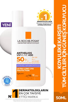 La Roche Posay Anthelios Uvmune 400 Spf50+ Melasyl İçeren Koyu Leke Karşıtı Akışkan Koruyucu Yüz Güneş Kremi 50ML - La Roche Posay