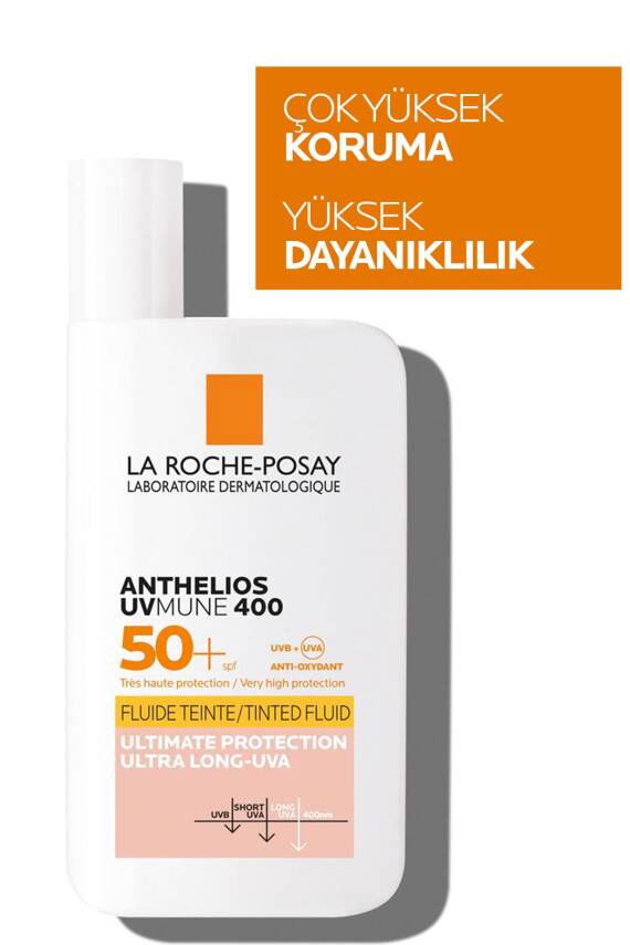 La Roche Posay Anthelios Uvmune Fluide SPF+50 Tüm Ciltler İçin Yüksek Korumalı Renkli Yüz Güneş Kremi 50ml - 4