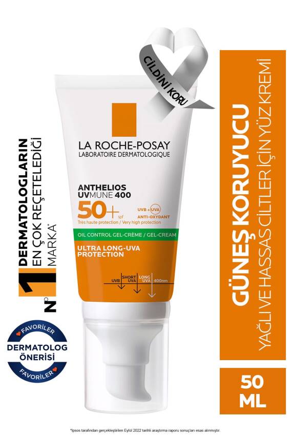 La Roche Posay Anthelios Uvmune Oil Control Spf 50+ Yağlı Ciltler Için Yüz Güneş Kremi - 1